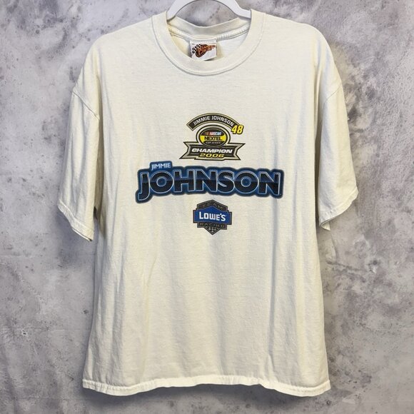 Jimmie Johnson Nascar Racing T Shirt Mens XL White Winners Circle Y2K - Picture 2 of 15